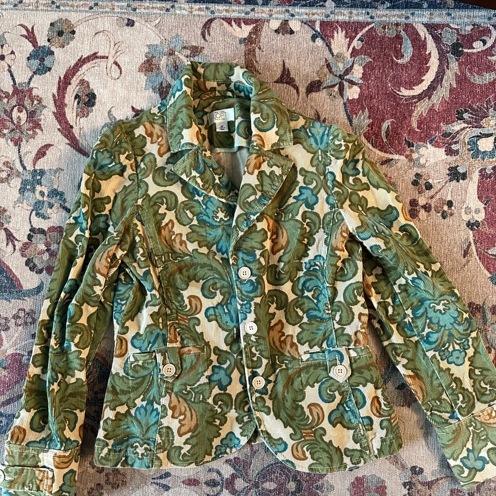 Ann Taylor Loft Corduroy Paisley Blazer